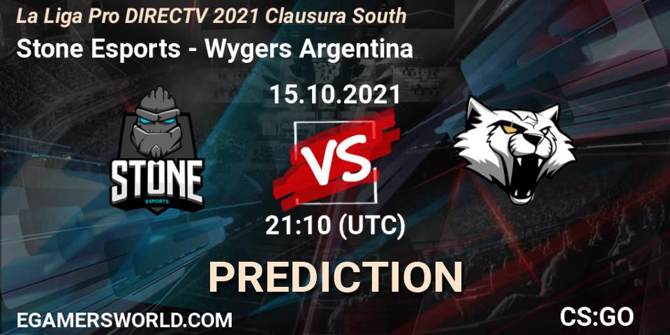 Stone Esports vs Wygers Argentina: Match Prediction. 15.10.2021 at 21:10, Counter-Strike (CS2), La Liga Season 4: Sur Pro Division - Clausura