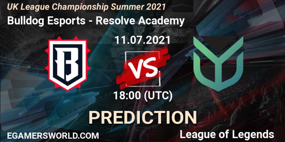 Bulldog Esports vs Resolve Academy: Match Prediction. 11.07.2021 at 18:10, LoL, UK League Championship Summer 2021