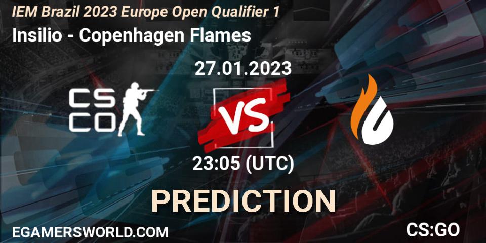 Insilio vs Copenhagen Flames: Match Prediction. 28.01.23, CS2 (CS:GO), IEM Brazil Rio 2023 Europe Open Qualifier 1