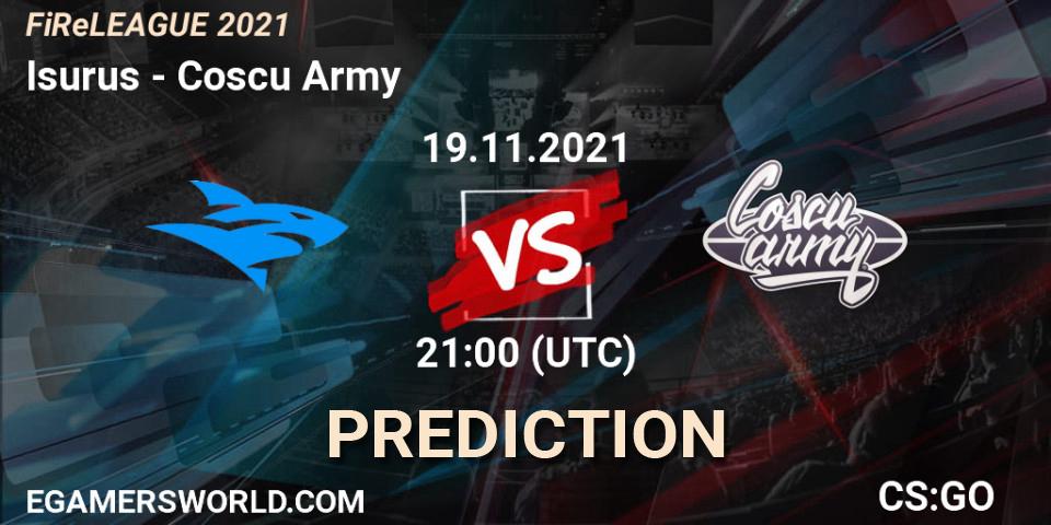 Isurus vs Coscu Army: Match Prediction. 19.11.21, CS2 (CS:GO), FiReLEAGUE 2021