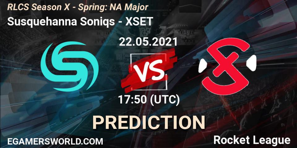 Susquehanna Soniqs vs XSET: Match Prediction. 22.05.2021 at 17:35, Rocket League, RLCS Season X - Spring: NA Major