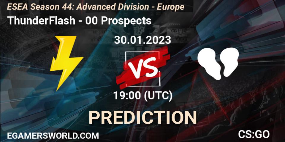 ThunderFlash vs 00 Prospects: Match Prediction. 07.02.23, CS2 (CS:GO), ESEA Season 44: Advanced Division - Europe