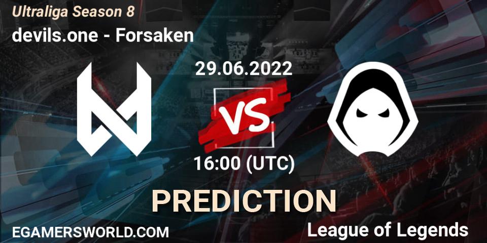 devils.one vs Forsaken: Match Prediction. 29.06.2022 at 16:00, LoL, Ultraliga Season 8