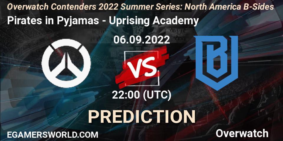 Pirates in Pyjamas vs Uprising Academy: Match Prediction. 07.09.22, Overwatch, Overwatch Contenders 2022 Summer Series: North America B-Sides