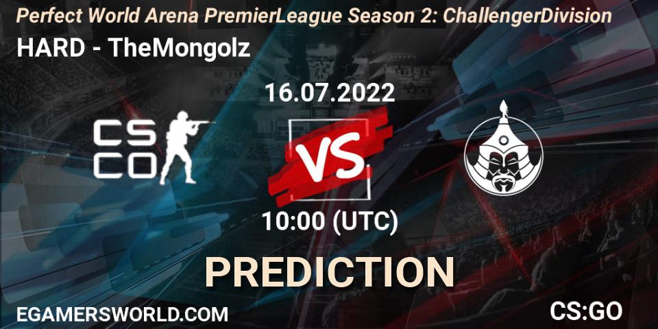 HARD vs TheMongolz: Match Prediction. 16.07.2022 at 13:00, Counter-Strike (CS2), Perfect World Arena Premier League Season 2: Challenger Division