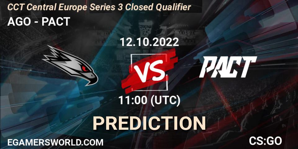 AGO vs PACT: Match Prediction. 12.10.2022 at 11:00, Counter-Strike (CS2), CCT Central Europe Series 3 Closed Qualifier