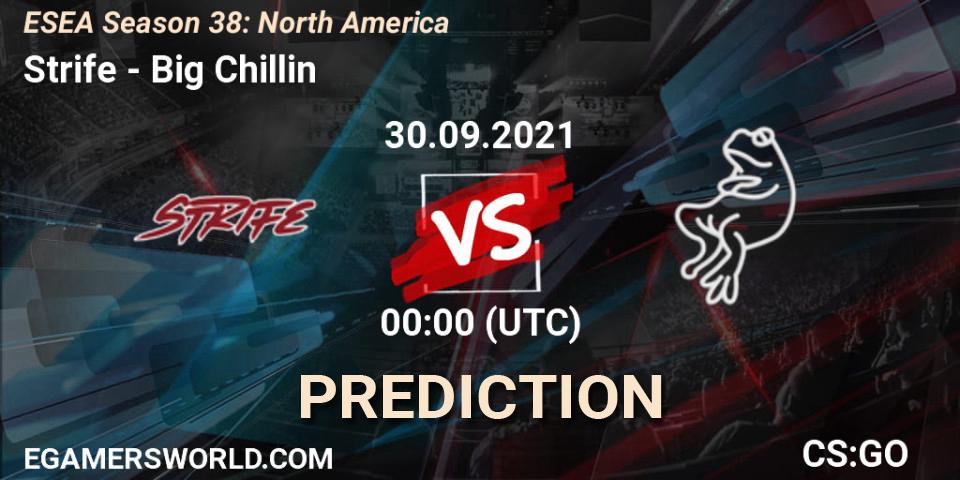 Strife vs Big Chillin: Match Prediction. 30.09.2021 at 00:00, Counter-Strike (CS2), ESEA Season 38: North America 