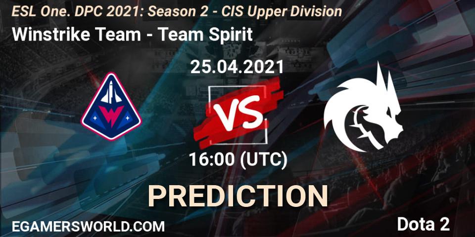 Winstrike Team vs Team Spirit: Match Prediction. 25.04.21, Dota 2, ESL One. DPC 2021: Season 2 - CIS Upper Division
