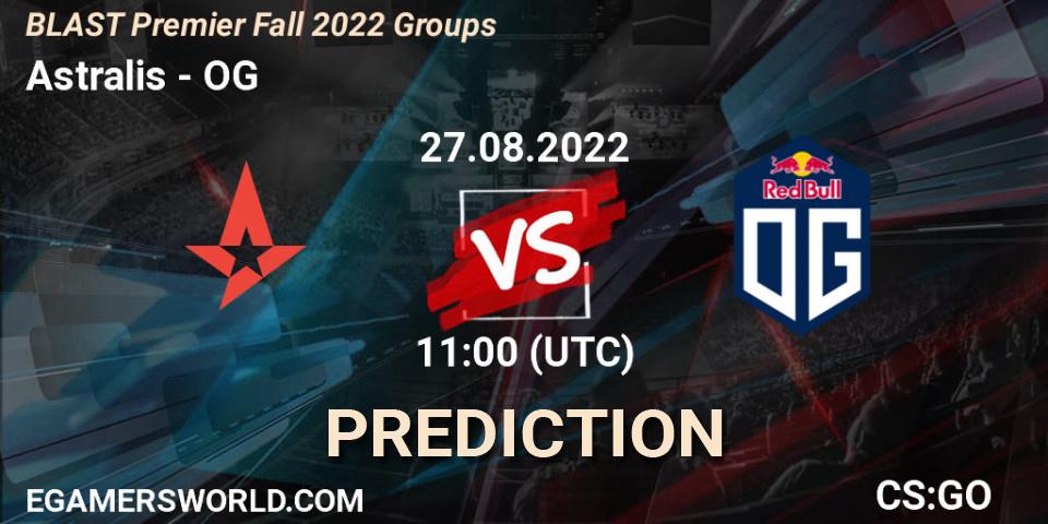 Astralis vs OG: Match Prediction. 27.08.2022 at 11:00, Counter-Strike (CS2), BLAST Premier Fall 2022 Groups
