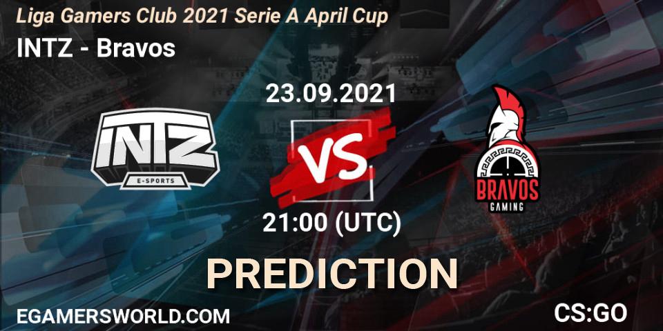 INTZ vs Bravos: Match Prediction. 23.09.2021 at 21:00, Counter-Strike (CS2), Liga Gamers Club 2021 Serie A April Cup