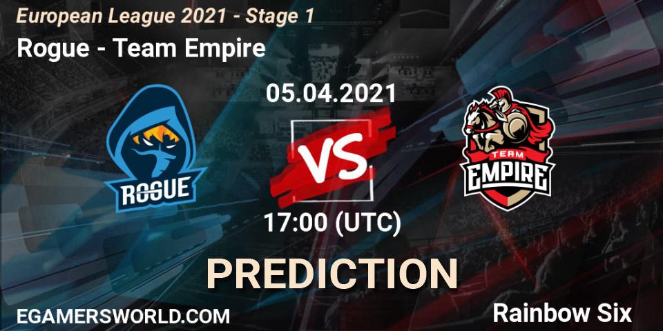 Rogue vs Team Empire: Match Prediction. 05.04.21, Rainbow Six, European League 2021 - Stage 1