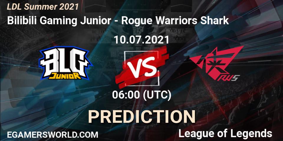 Bilibili Gaming Junior vs Rogue Warriors Shark: Match Prediction. 10.07.2021 at 06:00, LoL, LDL Summer 2021