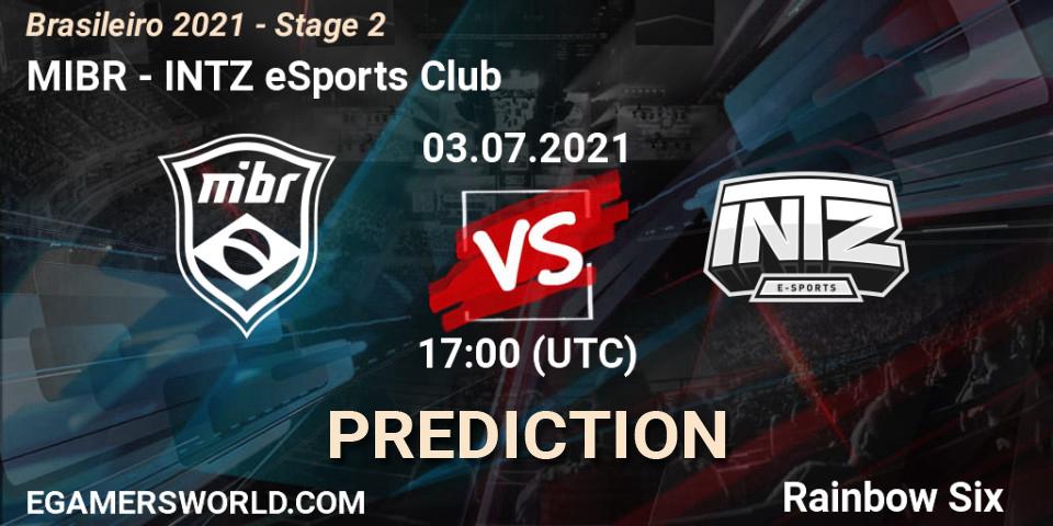 MIBR vs INTZ eSports Club: Match Prediction. 03.07.2021 at 17:00, Rainbow Six, Brasileirão 2021 - Stage 2