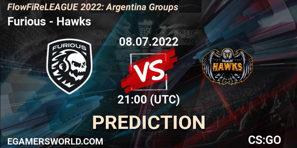 Furious vs Hawks: Match Prediction. 08.07.22, CS2 (CS:GO), FlowFiReLEAGUE 2022: Argentina Groups