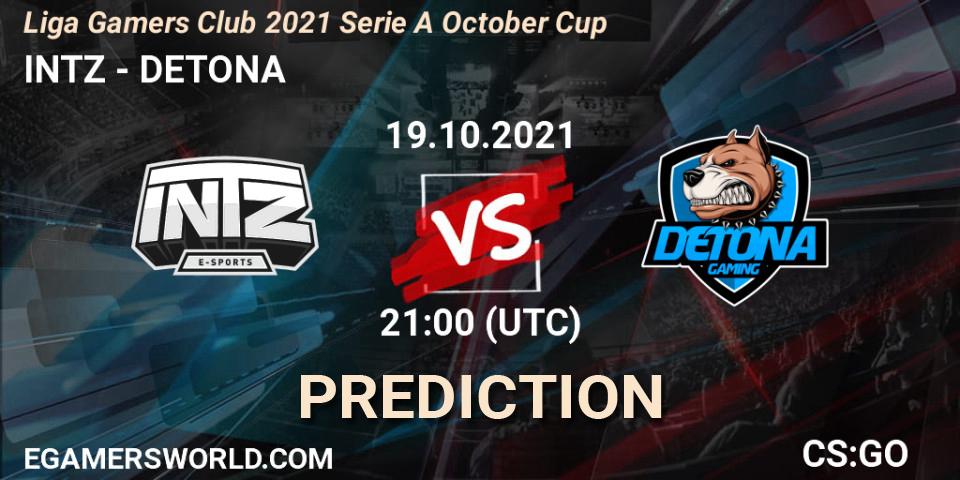 INTZ vs DETONA: Match Prediction. 19.10.2021 at 23:30, Counter-Strike (CS2), Liga Gamers Club 2021 Serie A October Cup