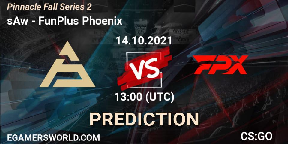 sAw vs FunPlus Phoenix: Match Prediction. 14.10.2021 at 13:30, Counter-Strike (CS2), Pinnacle Fall Series #2
