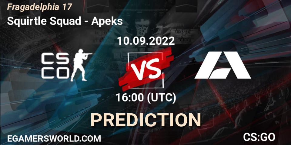 Squirtle Squad vs Apeks: Match Prediction. 10.09.2022 at 16:00, Counter-Strike (CS2), Fragadelphia 17