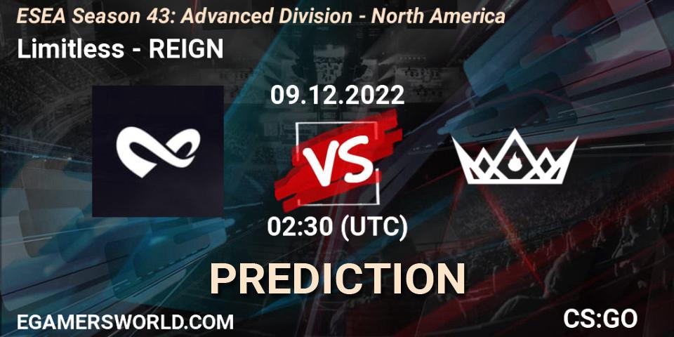 Limitless vs REIGN: Match Prediction. 09.12.22, CS2 (CS:GO), ESEA Season 43: Advanced Division - North America