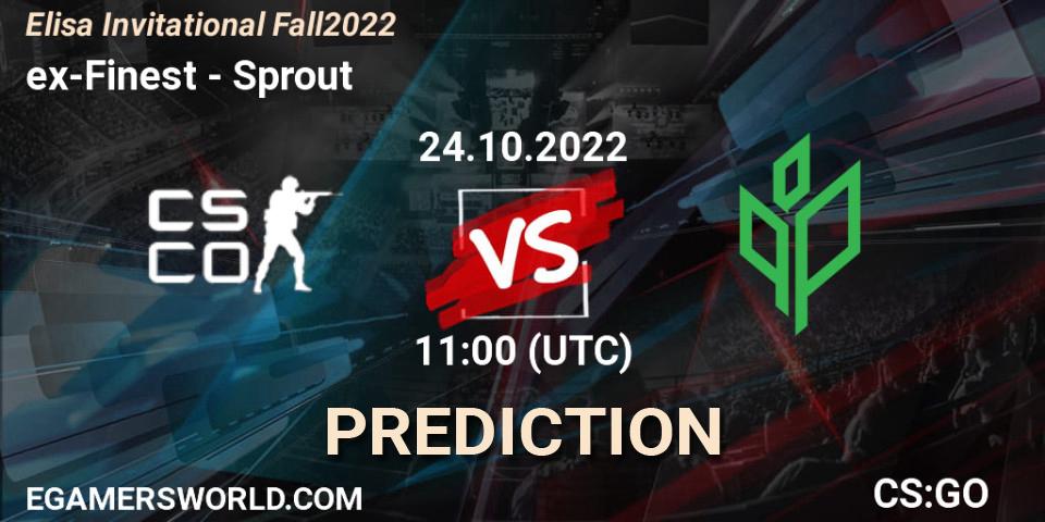 ex-Finest vs Sprout: Match Prediction. 24.10.2022 at 11:00, Counter-Strike (CS2), Elisa Invitational Fall 2022