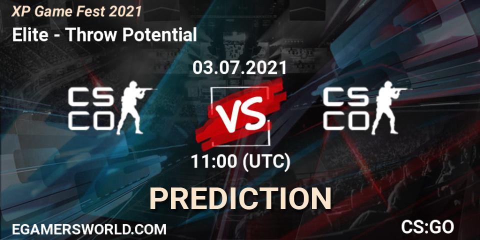 Elite vs Throw Potential: Match Prediction. 03.07.2021 at 11:00, Counter-Strike (CS2), XP Game Fest 2021