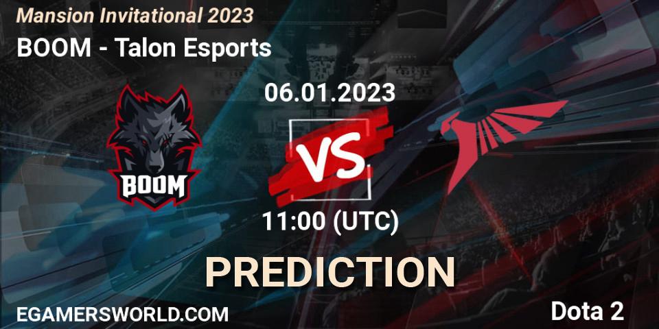 BOOM vs Talon Esports: Match Prediction. 07.01.2023 at 06:50, Dota 2, Mansion Invitational 2023