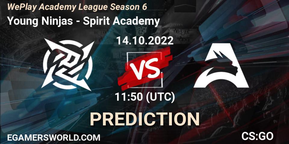 Young Ninjas vs Spirit Academy: Match Prediction. 14.10.22, CS2 (CS:GO), WePlay Academy League Season 6