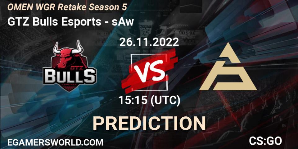GTZ Bulls Esports vs sAw: Match Prediction. 26.11.2022 at 15:30, Counter-Strike (CS2), Circuito Retake Season 5