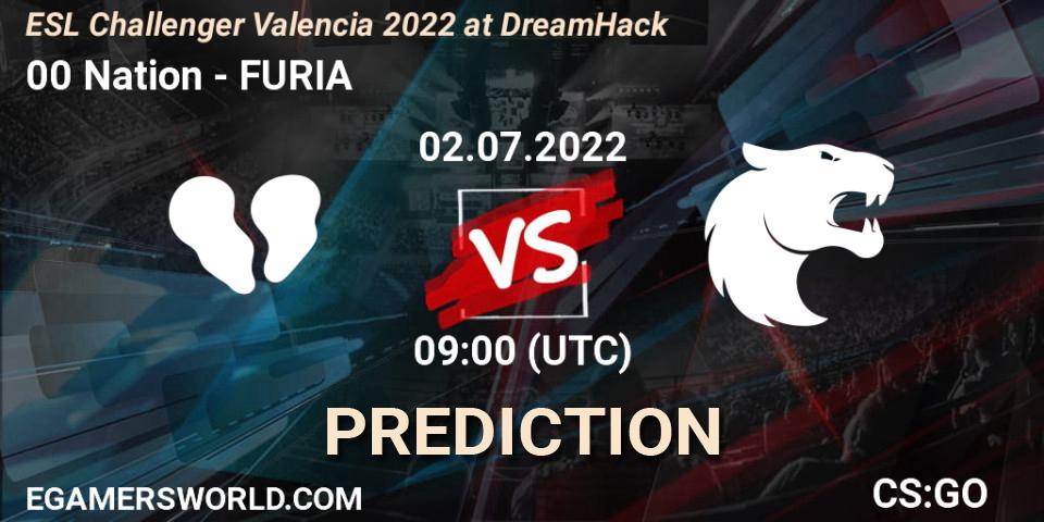 00 Nation vs FURIA: Match Prediction. 02.07.2022 at 09:00, Counter-Strike (CS2), ESL Challenger Valencia 2022 at DreamHack