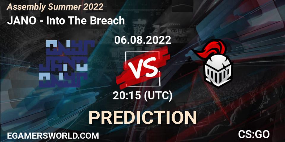 JANO vs Into The Breach: Match Prediction. 06.08.2022 at 20:30, Counter-Strike (CS2), Assembly Summer 2022