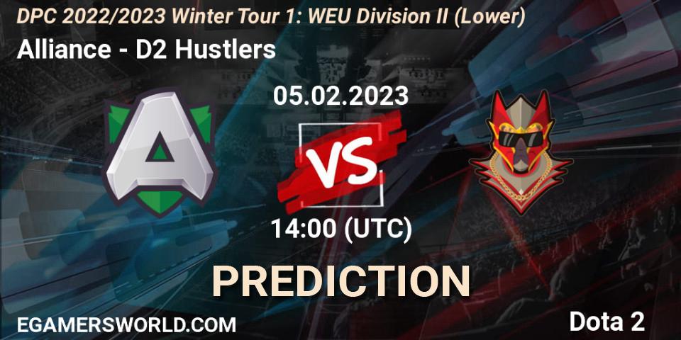 Alliance vs D2 Hustlers: Match Prediction. 05.02.23, Dota 2, DPC 2022/2023 Winter Tour 1: WEU Division II (Lower)