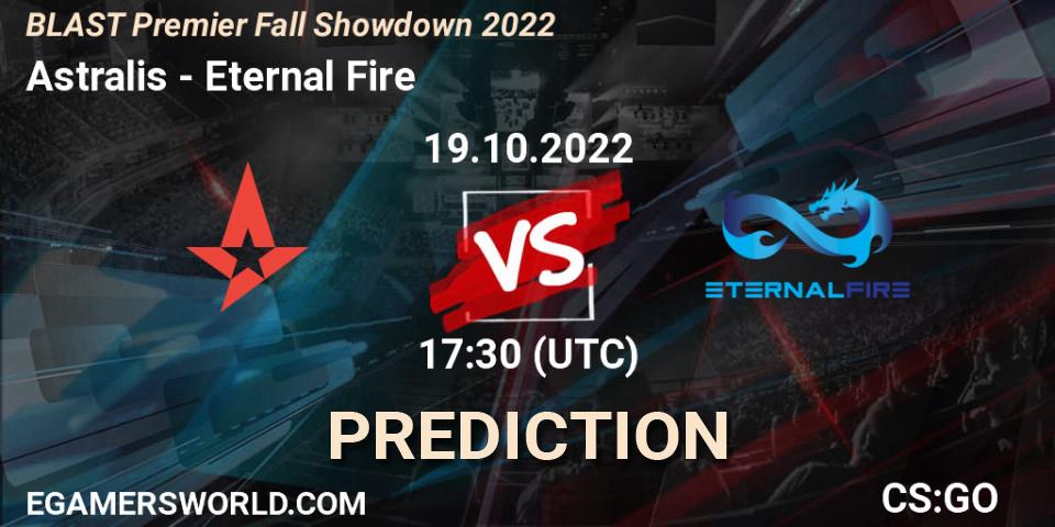 Astralis vs Eternal Fire: Match Prediction. 19.10.2022 at 17:15, Counter-Strike (CS2), BLAST Premier Fall Showdown 2022 Europe