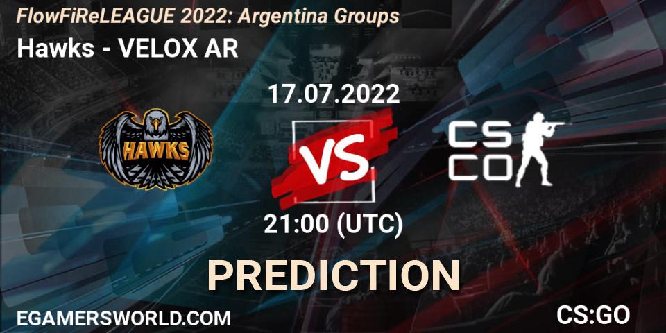 Hawks vs VELOX Argentina: Match Prediction. 18.07.22, CS2 (CS:GO), FlowFiReLEAGUE 2022: Argentina Groups