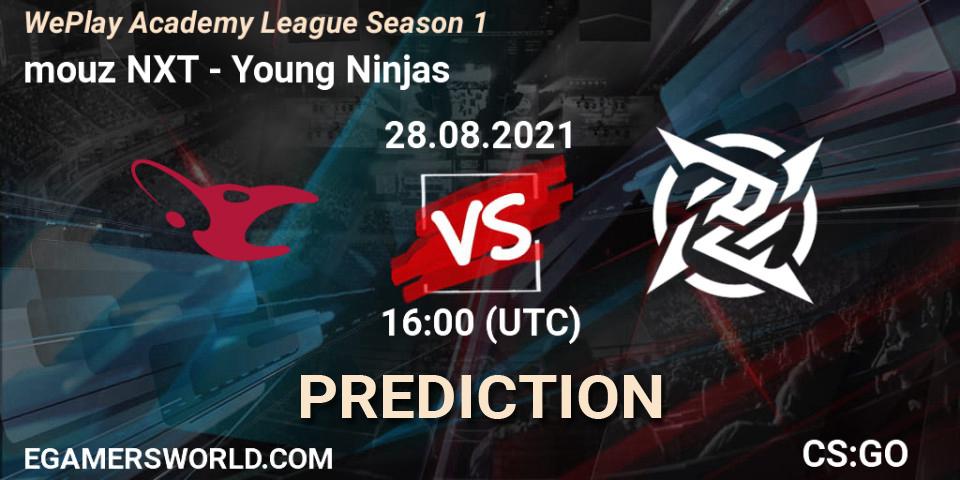 mouz NXT vs Young Ninjas: Match Prediction. 28.08.2021 at 16:30, Counter-Strike (CS2), WePlay Academy League Season 1