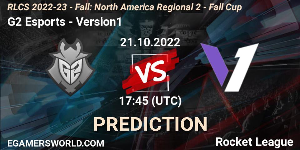 G2 Esports vs Version1: Match Prediction. 21.10.2022 at 17:45, Rocket League, RLCS 2022-23 - Fall: North America Regional 2 - Fall Cup