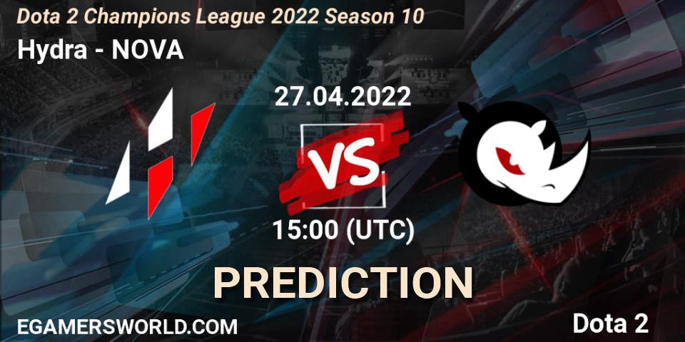 Hydra vs NOVA: Match Prediction. 27.04.2022 at 15:00, Dota 2, Dota 2 Champions League 2022 Season 10 