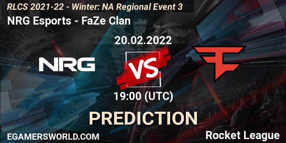 NRG Esports vs FaZe Clan: Match Prediction. 20.02.2022 at 19:00, Rocket League, RLCS 2021-22 - Winter: NA Regional Event 3