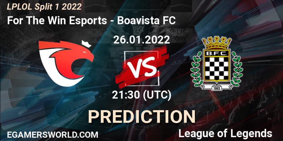 For The Win Esports vs Boavista FC: Match Prediction. 26.01.2022 at 21:30, LoL, LPLOL Split 1 2022