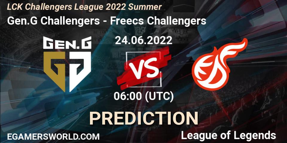 Gen.G Challengers vs Freecs Challengers: Match Prediction. 24.06.2022 at 06:00, LoL, LCK Challengers League 2022 Summer