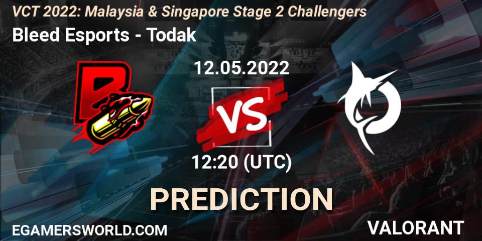 Bleed Esports vs Todak: Match Prediction. 12.05.2022 at 12:20, VALORANT, VCT 2022: Malaysia & Singapore Stage 2 Challengers