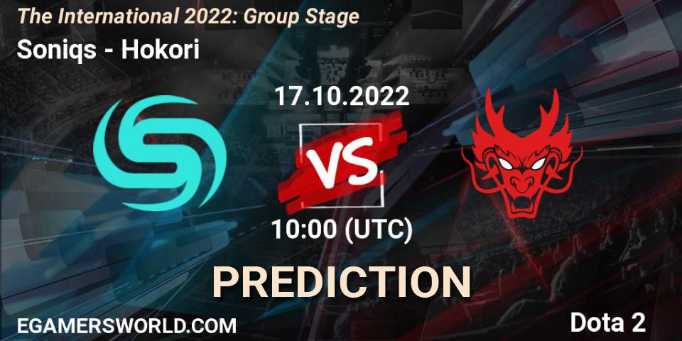 Soniqs vs Hokori: Match Prediction. 17.10.2022 at 11:23, Dota 2, The International 2022: Group Stage