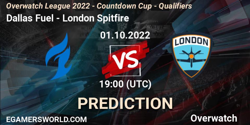Dallas Fuel vs London Spitfire: Match Prediction. 01.10.22, Overwatch, Overwatch League 2022 - Countdown Cup - Qualifiers