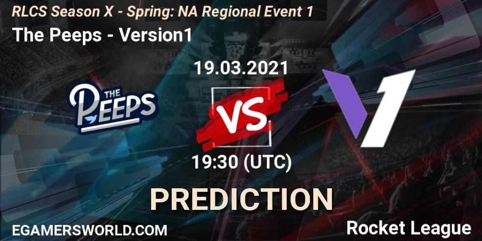 The Peeps vs Version1: Match Prediction. 19.03.21, Rocket League, RLCS Season X - Spring: NA Regional Event 1