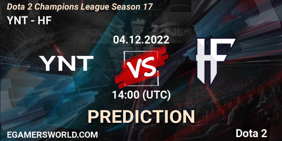 YNT vs HF: Match Prediction. 04.12.22, Dota 2, Dota 2 Champions League Season 17