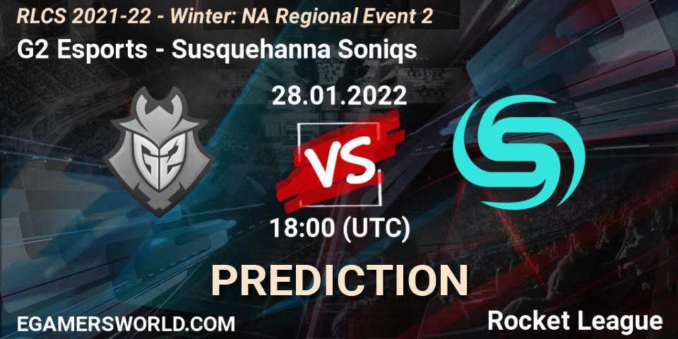 G2 Esports vs Susquehanna Soniqs: Match Prediction. 28.01.2022 at 18:00, Rocket League, RLCS 2021-22 - Winter: NA Regional Event 2