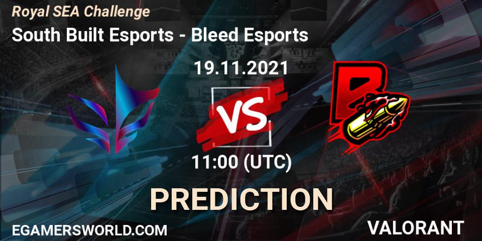 South Built Esports vs Bleed Esports: Match Prediction. 19.11.2021 at 11:00, VALORANT, Royal SEA Challenge