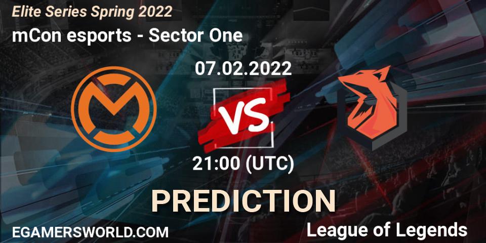 mCon esports vs Sector One: Match Prediction. 07.02.2022 at 21:00, LoL, Elite Series Spring 2022