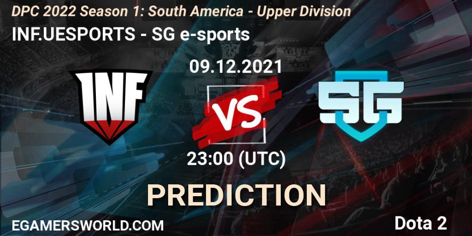 INF.UESPORTS vs SG e-sports: Match Prediction. 09.12.2021 at 23:13, Dota 2, DPC 2022 Season 1: South America - Upper Division