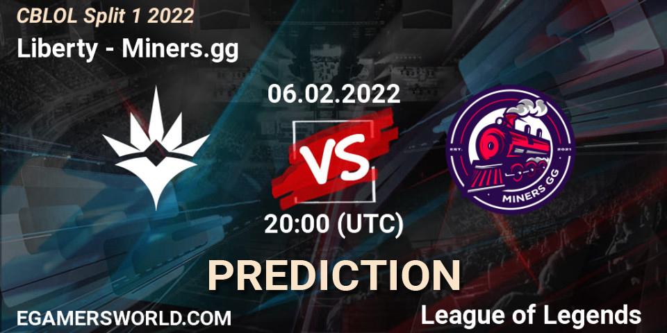 Liberty vs Miners.gg: Match Prediction. 06.02.2022 at 20:00, LoL, CBLOL Split 1 2022