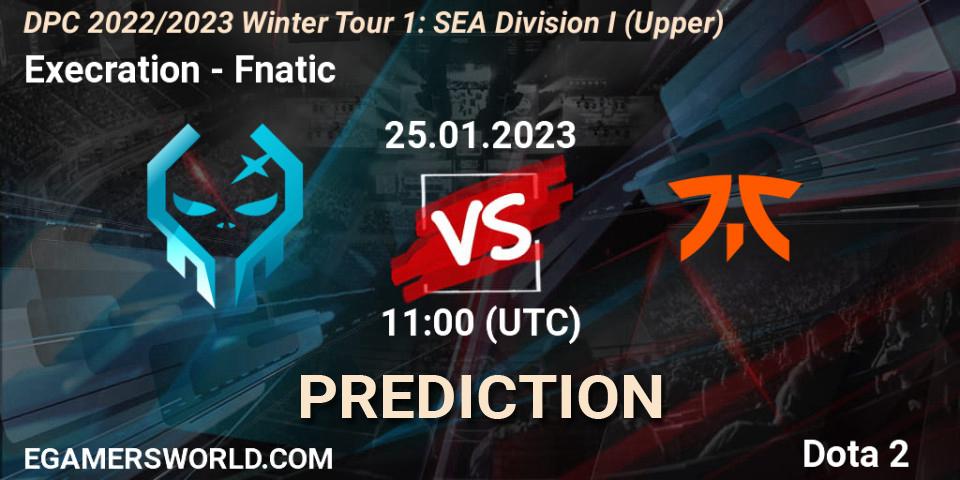 Execration vs Fnatic: Match Prediction. 25.01.23, Dota 2, DPC 2022/2023 Winter Tour 1: SEA Division I (Upper)