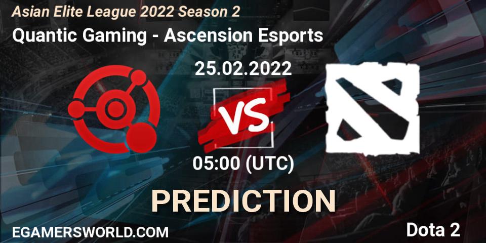 Quantic Gaming vs Ascension Esports: Match Prediction. 25.02.2022 at 05:00, Dota 2, Asian Elite League 2022 Season 2